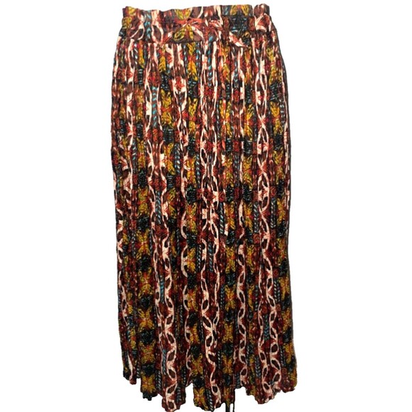 Sudden Impact Women’s Crinkled Cotton Midi Skirt size 18W Drawstring Boho Fairy